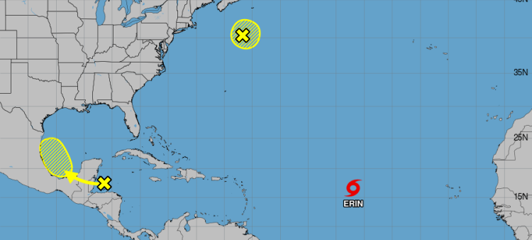 Posible intensificación de la tormenta tropical Erin a huracán