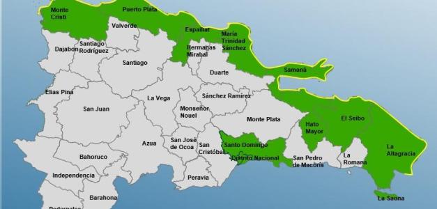 Alerta verde en Gran Santo Domingo y otras provincias ante el paso de Erin; franja costera en alerta amarilla.
