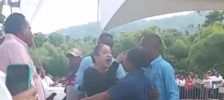 Altercado entre Diputada Fiordaliza Estévez y miembro de seguridad en Puerto Plata