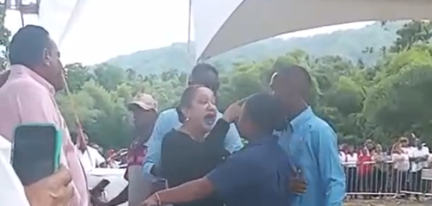 Altercado entre diputada Fiordaliza Estévez y miembro de seguridad presidencial en Puerto Plata