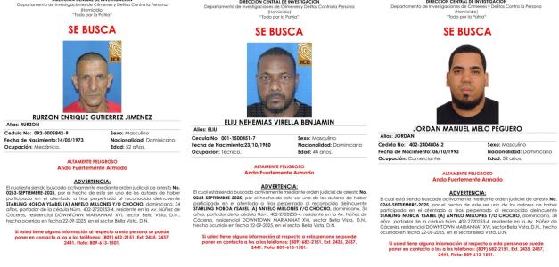 Búsqueda activada por la Policía Nacional de tres hombres por atentado a tiros en Bella Vista