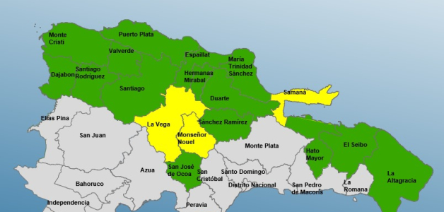 Alerta del COE: 18 provincias en riesgo, 15 en nivel verde y 3 en amarillo.