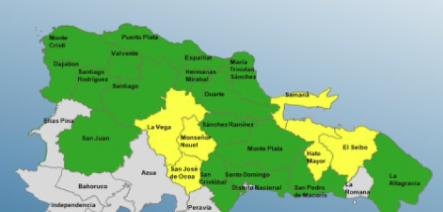 Seis provincias en alerta amarilla y 18 en verde por precipitaciones