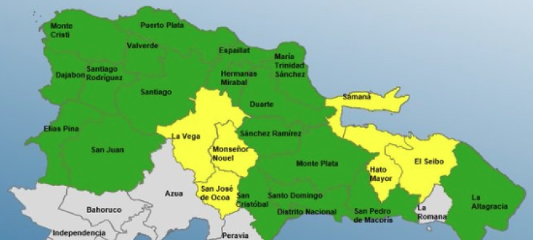 Seis provincias en alerta amarilla y 19 en alerta verde por vaguada: COE