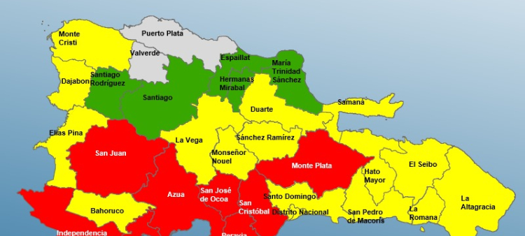 Actualización del COE: Reducción de niveles de alerta en el Gran Santo Domingo, San Pedro y La Romana