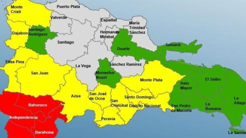 Alerta amarilla en El Gran Santo Domingo por lluvias continuas