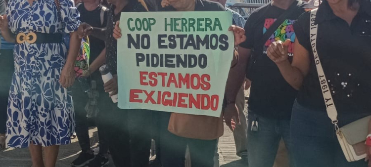 Protesta de Socios de la Cooperativa de Herrera por Fondos Perdidos ante el Palacio Nacional