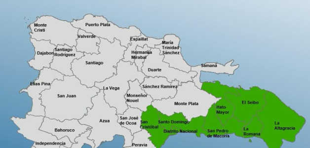Frente frío y vaguada causan aguaceros intensos; alerta verde en Gran Santo Domingo y seis provincias.