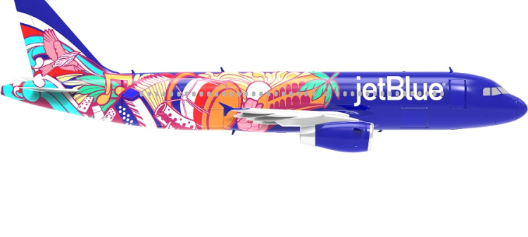 JetBlue presenta avión con diseño inspirado en la República Dominicana