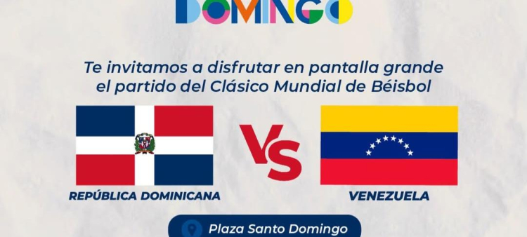 Transmisión en Pantalla Gigante del Juego RD vs. Venezuela en el Malecón de Santo Domingo
