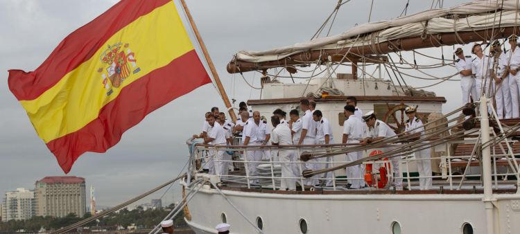 Llegada del Buque Español Sebastián de Elcano al Puerto de Santo Domingo