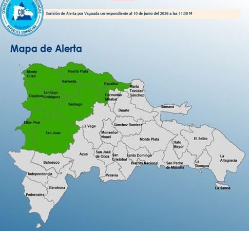 COE Emite Alerta Verde para Nueve Provincias por Vaguada