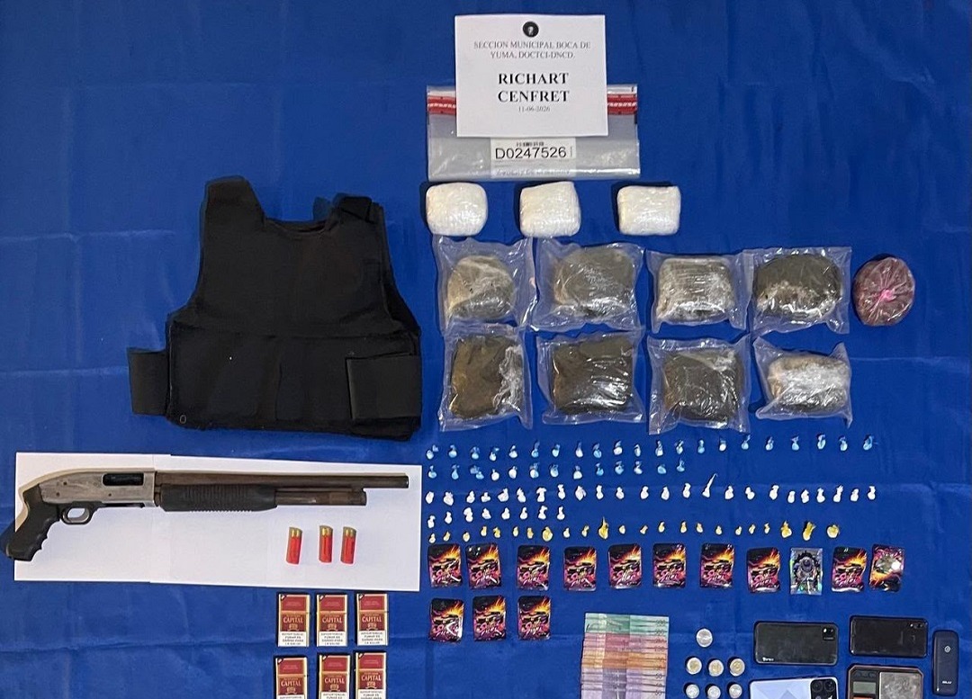 Detenido en San Rafael del Yuma con más de 5,000 gramos de drogas