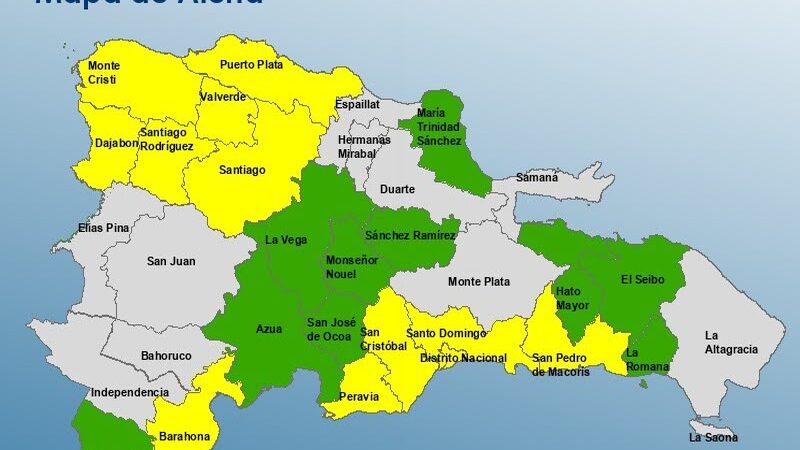COE Amplía Alerta a 22 Provincias por Vaguada en República Dominicana