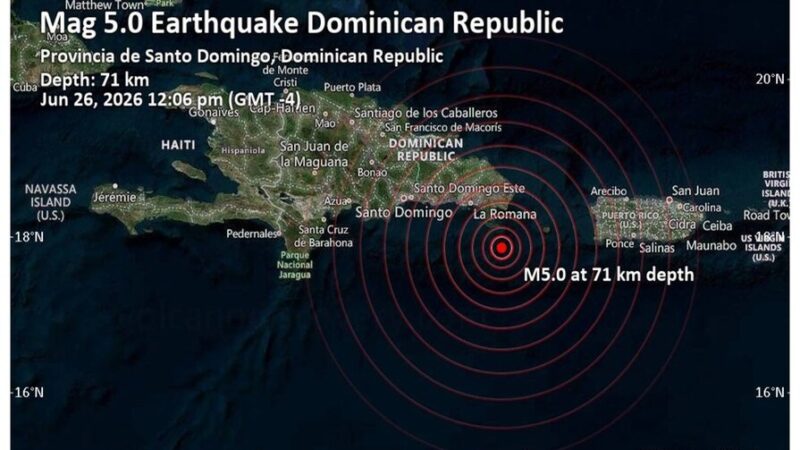 Sismo de Magnitud 5.0 en Verón Punta Cana Sin Daños Reportados