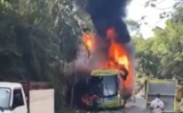 Incendio de Autobús de Caribe Tours Deja Nueve Heridos en La Vega