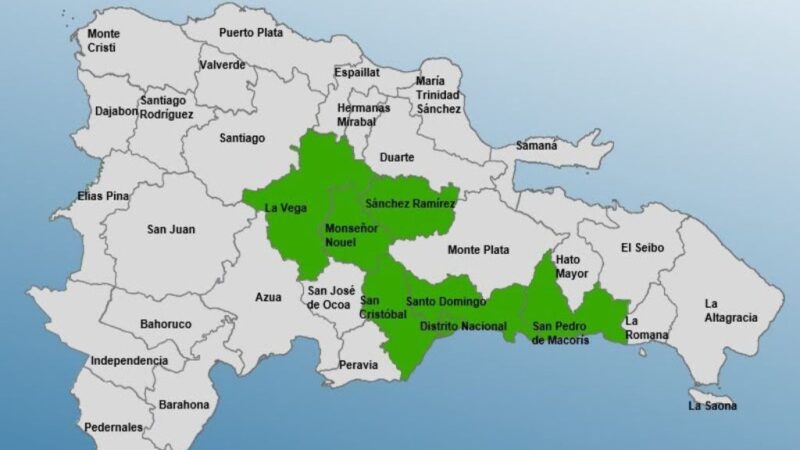 COE Mantiene Alerta Verde en el Gran Santo Domingo y Cinco Provincias Más