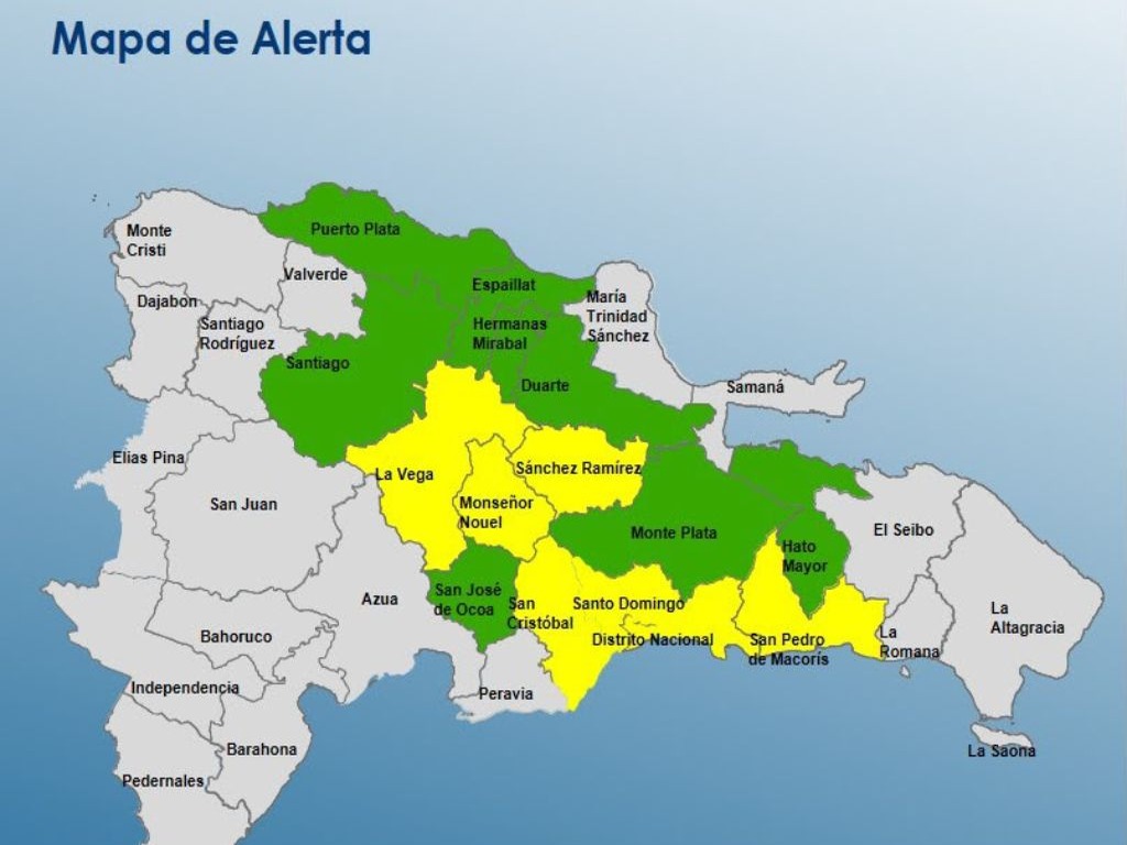 COE Mantiene Alerta en 15 Provincias por Intensas Lluvias