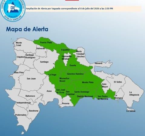 COE Amplía Alerta Verde a 12 Provincias por Fuertes Lluvias