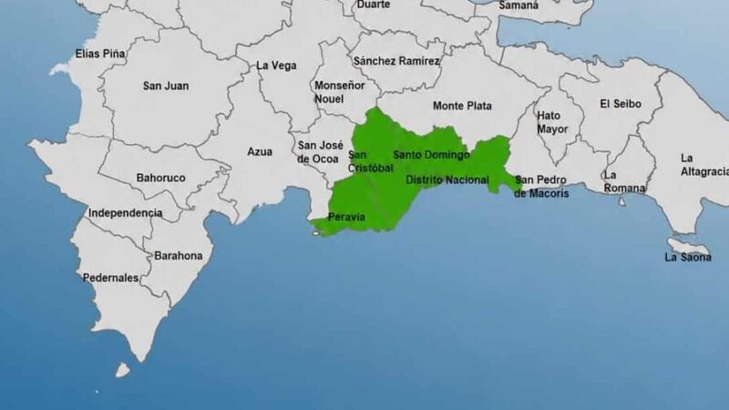 COE Activa Alerta Verde en Peravia y Tres Provincias Más