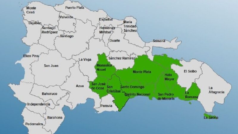 COE Declara Alerta Verde en Ocho Provincias y el Distrito Nacional por Lluvias Intensas