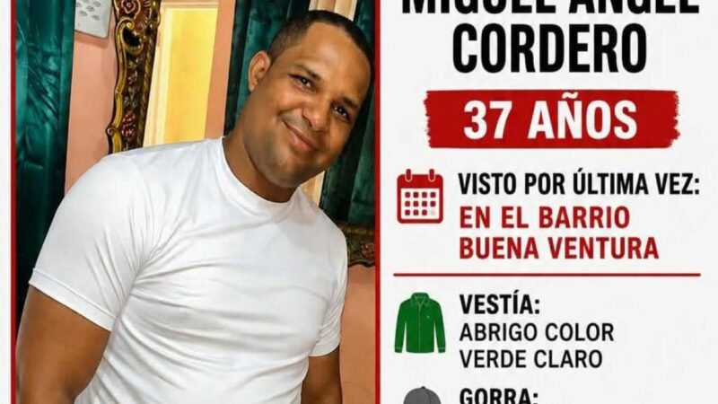Desaparece Miguel Ángel Cordero en Santo Domingo Este
