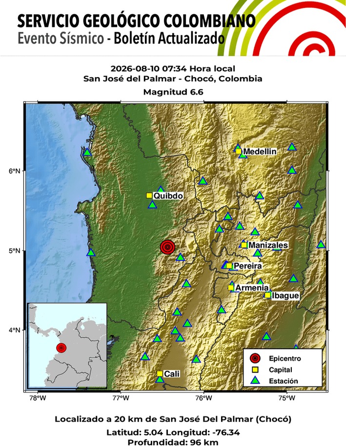Fuerte Sismo Sacude Chocó, Colombia: Magnitud 7.4