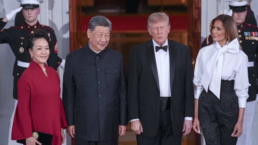 Trump y Melania agasajan a Xi Jinping en una cena de Estado en la Casa Blanca
