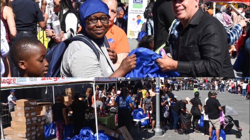 UBA Distribuye Alimentos y Mochilas Escolares en El Bronx para Familias Necesitadas
