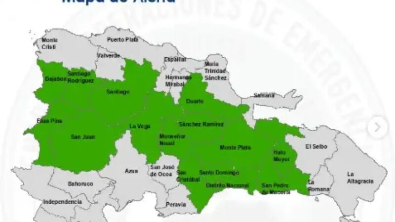 COE Emite Alerta Verde para 15 Provincias por Condiciones Climáticas Adversas